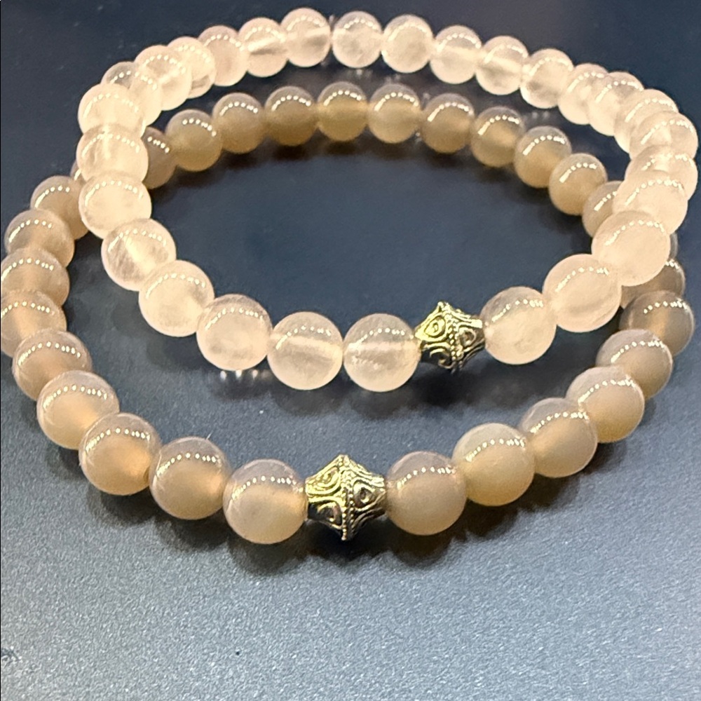Chic Beaded Bracelet Set in Blush